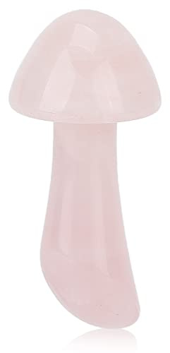 Mushroom Gua Sha, Rose Quartz, Acupressure,Ergonomic Massage Stone, Natural Guasha Board For Face and Eyes, for Wrinkles Removal and Spa Relaxing