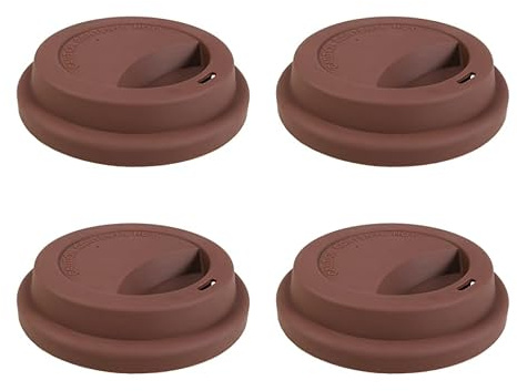 BESTonZON Silikondeckel für Take-cups 4er-pack Wiederverwendbare Kaffeetassen-abdeckungen Loch-lufteinlass für Keramik- Glas- und Plastikbecher