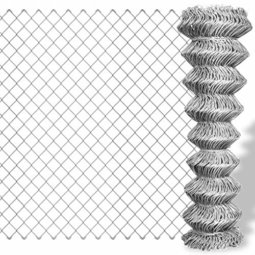 Lechnical Chain Link Fence Galvanised Steel 25x0.8 m Silver,Chain Link Fence,Garden Fencing,Chain Link Fencing,Garden Fencing Barrier-141490