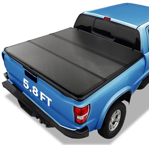 VEVOR Dreifach Faltbare Ladeflächenabdeckung, kompatibel mit 2019-2024 Chevy Silverado GMC Sierra 1500 (Nicht PASSEND für 19-24 Classic) 5'8 Ladefläche, passend für 5,8' x 5,3' (70 x 63,3)
