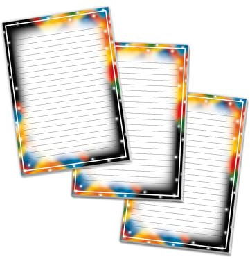 3 bunte Briefblöcke Liniertes Papier Geschenk für Kinder, Teens, Jugendliche Notizpapier Farbverlauf leuchtende Farben (3 Blöcke A5 mit je 25 Blättern)