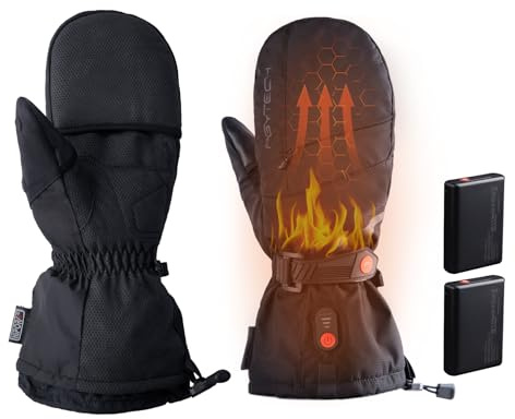 PGYTECH Master Graphene-heated Photography Gloves for Men Women, Type-C 4000mAh Battery Heated Glove 3 Heating Level, Non-slip Touchscreen Waterproof Skiing Drone Outdoor Winter Gloves(XL)