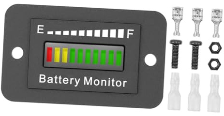OSALADI Adjustable 12v-72v Golf Cart Battery Display Meter for Electric Vehicles and Forklifts Small Black Battery Gauge Meter Measuring Tool for Monitoring