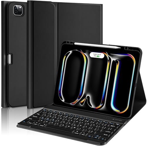 aMZCaSE for iPad Pro 13 inch Keyboard Case (M5/M4, 2025/2024),Keyboard Case for iPad 13 Pro Magnetic Detachable Folio Slim Folio iPad Pro 13 Keyboard,Smart Sleep/Wake,Pencil Holder(Black)