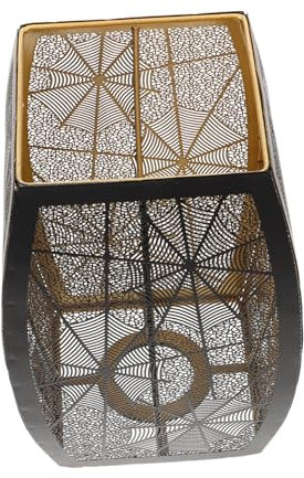 GLSTOY Spider Web Lampshade Hollow Carved Iron Lampshade for Table Lamp Vintage Style Lamp Cover Unique Lighting Accessory