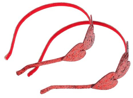 Healeved 2stücke Herzförmiges Stirnband Mit Pailletten Rotes Design Für Mädchen Party Haarband Haardekor Für Valentinstag Und Bühnenauftritte