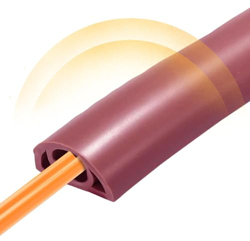 Gaine de câble de Sol, revêtement de Sol Souple pour câbles, Conduit de Fil Flexible en PVC | Auto-adhésif pour Gestion de câbles Domestique pour la Maison, Le Bureau ou l'extérieur
