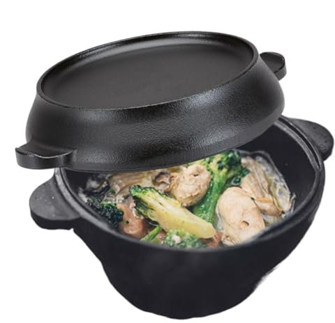 Pentola olandese in ghisa, Pentole da forno olandese, Piccola pentola rotonda del forno, Pentole resistenti, Forno olandese per la cottura, Pentola per pane in ghisa, Forno olandese per