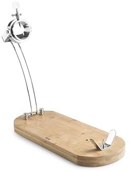IBILI - Folding Ham Holder + Master Rotator, Stainless Steel + Bamboo, 48 x 18.5 cm