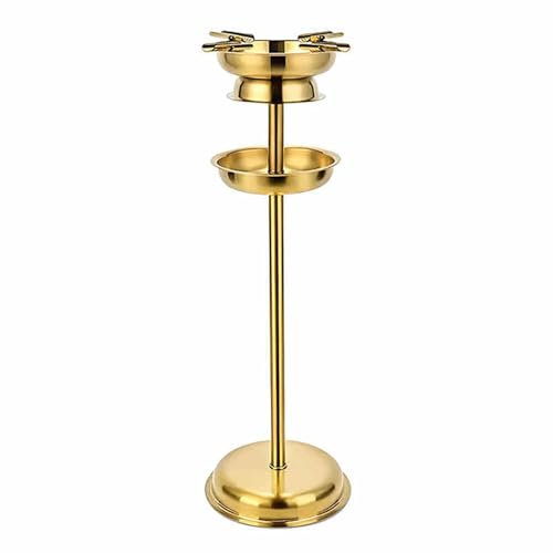 YUZDNM Standaschenbecher Für Draußen, Standaschenbecher, Vertikal, Aus Reinem Kupfer, Zigarettenkippensäule, Antikes Messingfass, Aschenbecher Mit Ständer Für Zigaretten Auf Der Terrasse(Gold)