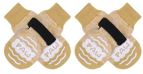 BEAUTYZOO Hundesocken Anti-Rutsch, Verstellbarer Pfotenschutz für Hunde mit Klettverschluss für den Innen-und Außenbereich-Hundeschuhe Pfotenschutz Sommer Haustierpfoten Schutz Traktion Kontrolle