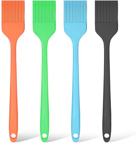 4 pennelli in silicone da cucina per barbecue, per grigliare, per dolci, da cucina, in silicone, resistente al calore, per barbecue, cottura, cottura, 4 colori