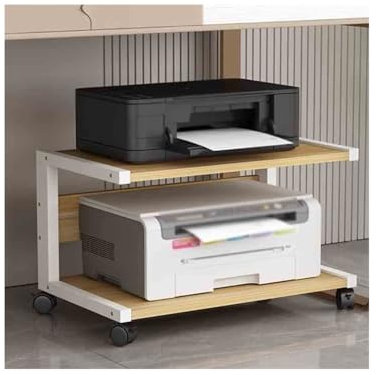 CJHFR472SG Druckerständer Unter dem Schreibtisch, Druckerregal, Datei-Organizer, Kopierscanner, All-in-One-Ständer, Multifunktionsablage mit Rollen Druckertisch(Natural)