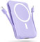 Podoru para Magsafe Powerbank, 10000mAh Magnético Power Bank, Powerbank mag-Safe Integrado USB-C&Lighting, Cargador Portátil Inalámbrico PD 22.5W Carga Rapida para iPhone 16/15/14/13/12-Púrpura Claro