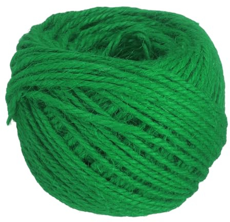 QUARKZMAN 50m Juteschnur, 3mm Dicke Kordel Gartenschnur Seil Farbige Pflanzenschnur Kordel für DIY Kunsthandwerk Geschenkverpackung Dekoration Gartenarbeit Pflanzenaufhänger, Grün