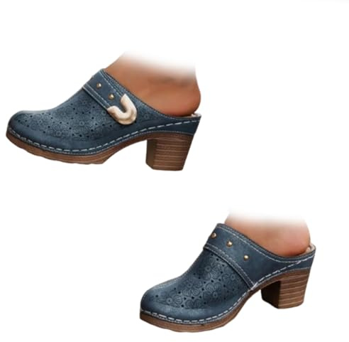 XUANXUANQZ Sandali Da Donna Con Punta Chiusa E Slip-on, Comodi Sandali Ortopedici Con Tacco Basso, Con Supporto Plantare, Slip-on, Con Tacco Medio E Blocco, Pantofole E Sabot