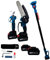 Kit Potatura, Forbici da Potatura + Mini Sega Elettrica con Asta Telescopica 250 cm con Snodo, Motosega Lama 6, Trancia Rami Professionale Cesoie Elettriche portatile, 2 Batterie da 21V