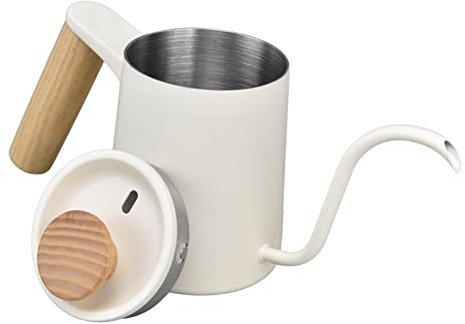 Brrnoo Hervidor de Cuello de Cisne, Acero Inoxidable café Goteo café Inoxidable Coffee Bok sobre con Goteo Largo Cuello Cisne para Estufa Gas, Estufa Inducción, Halógeno (350ML)
