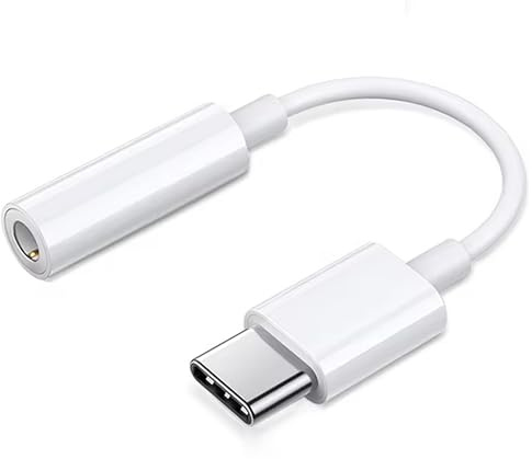 OPAX51 Adaptador USB-C a Jack Audio 3.5mm, Cable Auxiliar Estéreo para Teléfonos y Auriculares, Blanco, 10 cm 51CH122_Blanco