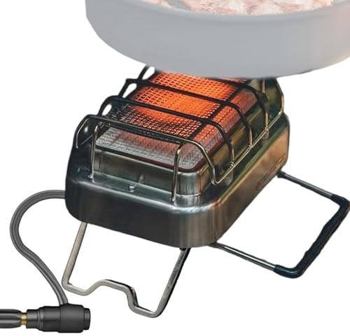 Tragbare Heizung für Camping - Edelstahlofen 2 in 1 | Feldheizung für Outdoor Wandern Terrasse Garage Beobachtung Fauna 1-2 Personen