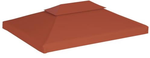 Tettoia per Gazebo, Sostituzione Tetto per Tendone Da Festa, Copertura Superiore Gazebo a 2 Strati 310g/m² 4x3m Terracotta Per Cortile Balcone Giardino Privato