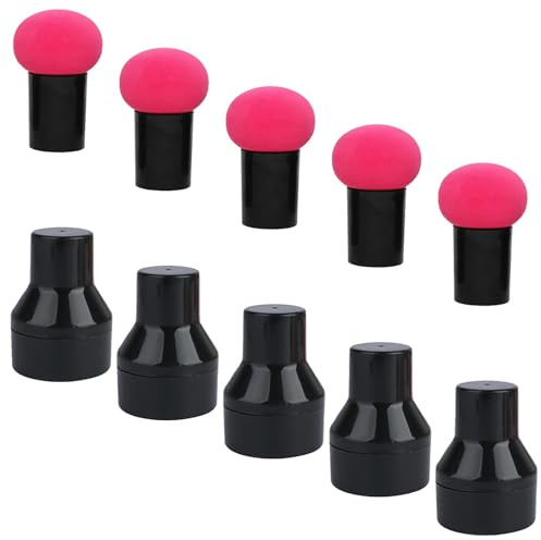 Toyvian 10 Spugnette Trucco Testa a Fungo Morbide per Fondotinta Viso, Spugne Makeup Doppio Uso Asciutte e Bagnate, Set 10 Pezzi per Applicazione Precisa e Routine Bellezza
