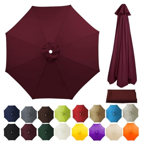 2.7/3/3.5/4m Sonnenschirm Ersatzbezug 8 Streben Terrassenschirm Bespannung Stoffbezug, Gartenschirm Ersatz-Überdachung, Für Ampelschirm, Hof, Garten, Strand, Pool(Wine red,4m)