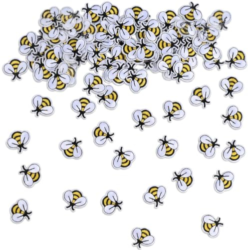 100 PCS Bee Embroidered Patches Iron on Patches for Clothes Cute Fabric Applique Sew on Patches for Jackets Jeans Backpacks Hats DIY Decoration