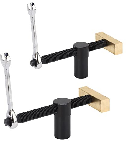 Luocute Bank-Hundeklemme, 2 Stück, Edelstahl, Messing, Holzbearbeitungs-Desktop-Clip, Verstellbarer Werkbankanschlag für Holzbearbeitung, Heimwerker, Fräsen, Schneiden, Schleifen (20MM)