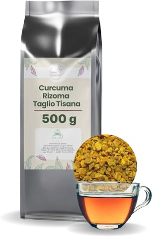 Patrizio Breseghello – Curcuma Rizoma Taglio Tisana 100% Naturale 500 g – Curcuma per Infusi e Tisane Digestive
