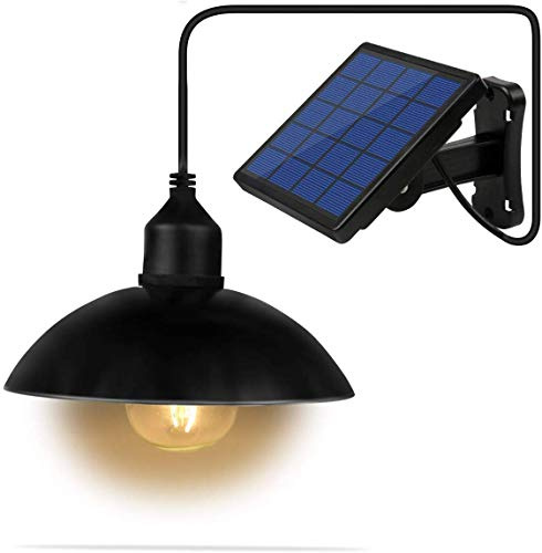 Lixada Sospensione Solare, E27, Lampada Esterna, Luce Sensibile, Impermeabile IP65, per Giardino, Cortile, Terrazza, Balcone (1)