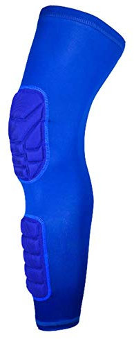 1 pz traspirante da uomo a nido d'ape lungo basket ginocchiere manica gamba supporto al ginocchio supporto per ginocchiera protezione scaldamuscoli ginocchiere sportive, blu, l
