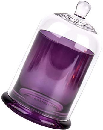 - Candele con Coperchio a Campana, per, in Trasparente, con Base per centrotavola, Colore: Viola