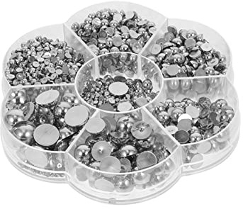 Milisten Halbperlen Schmuckverzierung Aus Harz Halbkreis Charms Für Diy Zubehör Kleidung Nail Art Und Bastelarbeiten 1.00 cm 1 Box