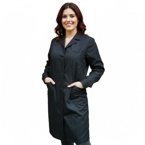Blouses de travail pour femmes, manches longues, entreprises de nettoyage, ouvrière, domestique, femme de chambre Colf, Noir , Large