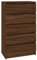 Tidyard Cassettiera Rovere Marrone in Legno,Cassettiera 5 cassetti,Credenza,Cassettiera Camera da Letto/Soggiorno/Corridoio,Comò e cassettiere,Credenza Soggiorno,Cassettiera Ufficio,60x36x103 cm