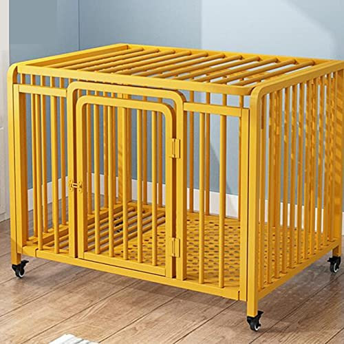 luckxuan Hundekennel/Dog Cage Hundekäfig Villa Haustierkäfig Großer Haushalt Großer Hundekäfig Mittelgroßer Zaun Zwinger mit Toilette Hundekäfig (Color : Geel, Size : M)
