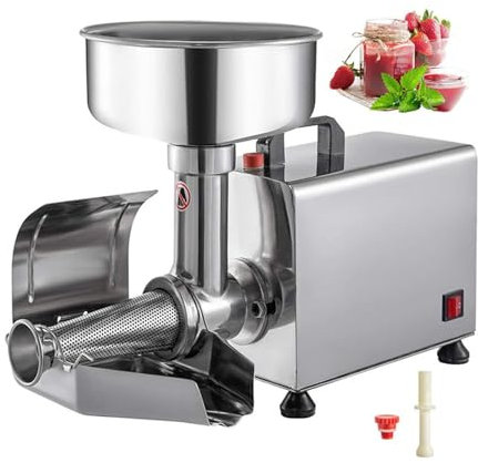 QJJML Gewerbliche elektrische Tomatensiebmaschine, Marmeladenmaschine, Edelstahl-Lebensmittelpresse, Saucenmaschine, Fruchtpresse für Tomatenpürees
