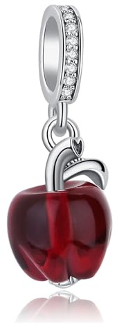 Nbsameng S925 pendentif en argent sterling pour bracelets et colliers Pandora, un cadeau de fête pour les femmes, les filles, pomme rouge