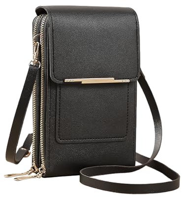 1 Piece Black Handbag - Touch Screen Mobile Phone Bag, Multifunctional Crossbody Shoulder Bag With Adjustable and Removable Strap, Suitable for Girls & Women