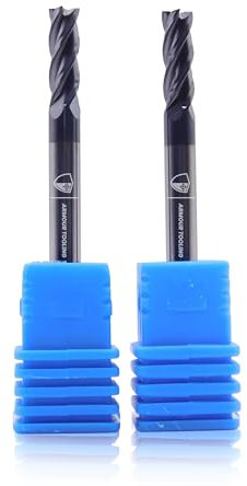 ARMOUR TOOLING – 4mm Tungsten Carbide End mill - 4 Flute Sharp Corner Cutter – CNC Milling Tool – Twin pack - for Alloy Steels- High Performance Milling Cutter - Roughing And Finishing