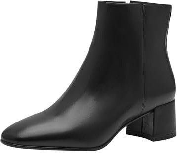 Tamaris Damen Absatzstiefelette Leder Blockabsatz bequem; BLACK, EU 38