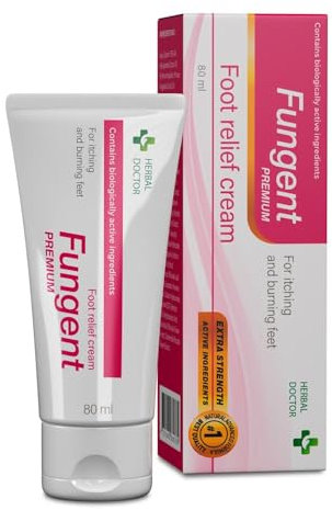 Fungent Premium Crema Antimicotica - Combatte efficacemente i funghi, elimina prurito e desquamazione, azione antisettica, effetto riparatore sulla pelle - Piedi sani senza funghi