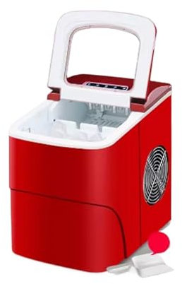 Ice Maker, 26Lb Automatic Vintage Red Portable Countertop Ice Maker,Ideal for Home Bar ect.