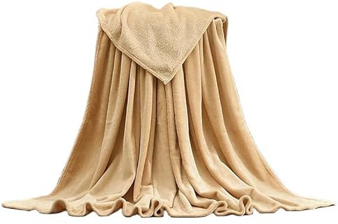 Weiche warme Decken für Betten im Winter, Nerz-Überwurf, solider Sofabezug, Tagesdecke, Winter, kariert, Winter-Camel