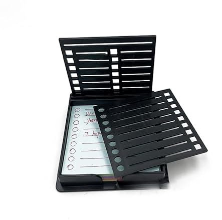 Haftnotiz-Schablone mit Haftnotizen für 7,6 x 7,6 cm, selbstklebender Notizblock, Notizhalter, Clip mit Schablonenblock, Linienständer, Regal, Organizer, Spender für Schreibtisch, Büro, Zuhause,