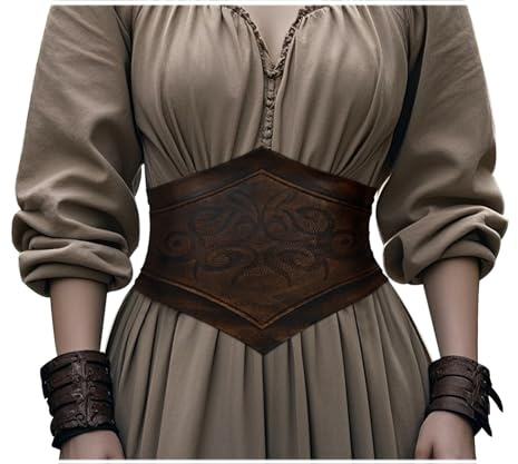 keland Ceinture Corset en Cuir Viking pour Femme Ceinture Corset Médiéval Renaissance pour Halloween (XX-Large)
