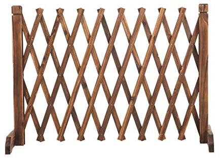 Retractable Wooden Fence,Wooden Fence Panels, Expanding Wooden Fencing, Trellis Fence Freestanding Arched Plant Growing Support Screen for Patio Garden Lawn Decoration (Size : 98cm)