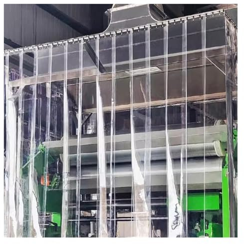 QHLTY PVC Kunststoff Streifenvorhang UV beständig Thermisch Isoliert Vinylstreifen Türvorhang Industriell Streifenvorhang für Garage(120x300cm)