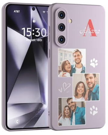 LSXYHQLD Personalisierte Hülle für Samsung Galaxy A14 A34 A54 A15 A25 A35 A55 S23FE S24 Weiche TPU Handyhülle mit Eigenem Foto oder Text|Hülle Mit Bild Selbst Gestalten